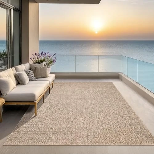 Offerta a tempo: the carpet Kansas – tappeto indoor/outdoor in juta naturale, resistente e facile da pulire, ideale per terrazza, balcone o soggiorno - Natura - ca. 200 x 290 cm - 14% da 104.99 € a 89.77 €