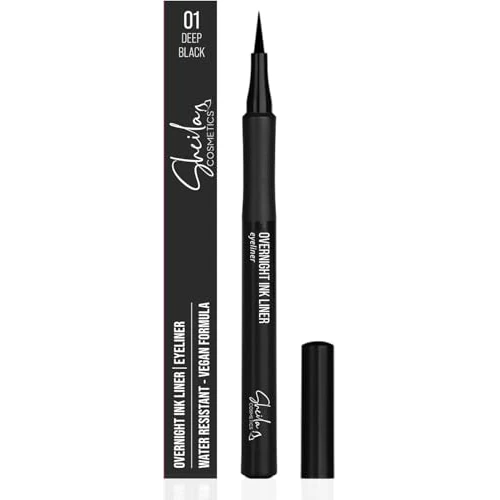 Zeitlich begrenztes Angebot: Sheila Cosmetics Overnight Ink Liner | Wasserfester Eyeliner, Langanhaltend, Filzspitze, Vegane Formel | 01 Deep Black von 8.98 € auf 8.98 € (0.00% Rabatt)