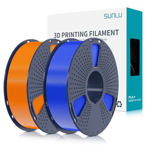 Offerta a tempo: SUNLU Filamento PLA+ 1.75 mm per Stampante 3D e Penne 3D, Filamento PLA Plus 2KG, Neatly Wound,Elevata tenacità, Precisione di Tolleranza del Filamento di Stampa 3D ±0.02 mm (Blu+arancione) - 85.7% da 136.99 € a 19.59 €