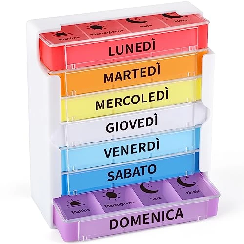 Offerta a tempo: Opret Portapillole Settimanale 28 Scomparti ITALIANO da Viaggio - 25% da 15.99 € a 11.99 €