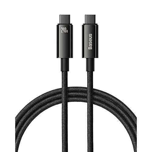 Offre limitee: Baseus Cable USB C vers USB C 240W Charge Rapide, 2m PD Câble Type C, Nylon USB C Cordon pour MacBook Air/Pro, iPhone17/16/15/14, iPad, Dell, HP, Galaxy S25/24/23/22, Huawei Steam Deck Switch de 13.99 EUR a 13.99 EUR (economie 0%)