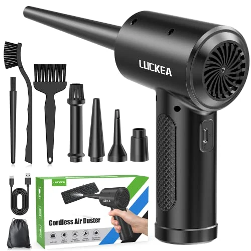 Aire Comprimido Limpieza PC Soplador de Aire - 3 Velocidades Air Duster con Luz LED, 6000mAh, Soplador de Polvo para Teclado, Coche, Oficina, Alternativa al Spray Aire Comprimido o Compressed Air