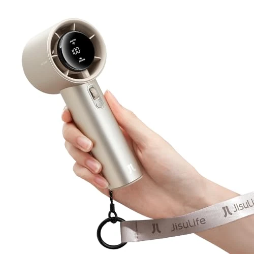 Offerta a tempo: JISULIFE Ventilatore Portatile a Mano,Mini Turbo Ventilatore Regolabile in Velocità(1-100),Batteria Ricaricabile da 5000mAh Con Corpo in Metallo,Display Digitale,Viaggi/Campeggio/All'aperto-Marrone - 31% da 85.99 € a 58.94 €