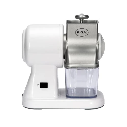 Limited-time offer: RGV Sturdy Junior Electric Cheese Grater, Stainless Steel Roller, Aluminium Hopper, Removable Container with Lid for Freshness, 150W from 107.00 £ to 107.00 £ (save 0.00%)