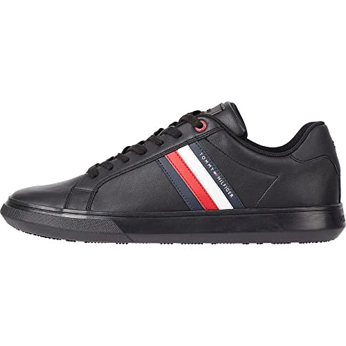 Tommy Hilfiger Sneaker con Suela Cupsole Hombre, Negro (Triple Black), 40