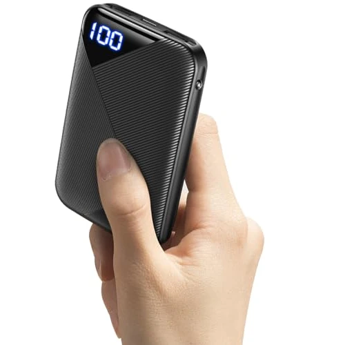 EAFU Power Bank Bateria Externa, Compacto USB C Triple 3A de Alta Velocidad 10000mAh Bateria Externa, Pantalla LED Cargador Portatil con Linterna para iPhone 15 14 13 Samsung S21 S20 iPad Tablet etc