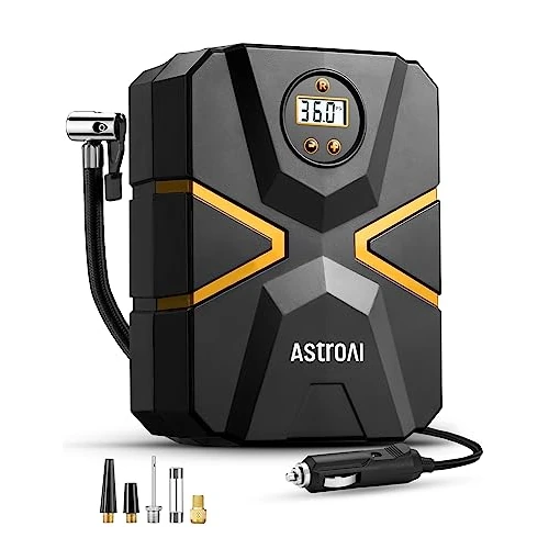 Offre limitee: AstroAI Gonfleur Pneus Voiture Portable 12V DC 150 PSI, Compresseur à Air Portatif, Compresseur Voiture, Pompe à Pneu avec Lumière LED Numérique pour Autres Objets Gonflables de 29.99 EUR a 24.22 EUR (economie 19%)