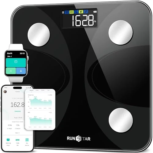 Limited offer: Scales for Body Weight and Fat Percentage RunSTAR Ultra-precision Digital Accurate Bathroom Smart Scale with Large Display 13 Body Composition Analyzer Sync App Weight Scale BMI Health Monitor-400lb from 26.36 EUR to 22.41 EUR (save 15%)