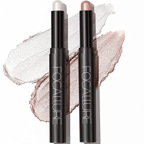 Tijdelijke aanbieding: 2 Stuks Oogschaduw Stick, Glitter Potlood, Sterk Gepigmenteerde Langdurige Shimmer Sticks, Waterdichte Smoky Set (Twilight（0102）) van 10.99 € naar 10.99 € (0.00% korting)