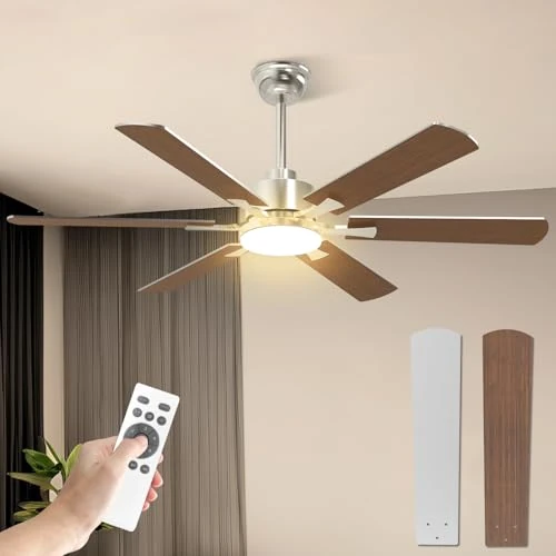Limited-time offer: Mefine 52" Ceiling Fan with Quiet Light, Large Ceiling Fan with Light and Remote Control DC Reversible Motor (Pendant-6 Blades) from 126.05 £ to 126.05 £ (save 0.00%)