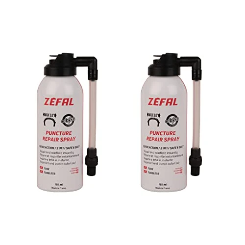 Offerta a tempo: ZEFAL Pack Repair Spray - Bomboletta Ripara Gomme Bici - Gonfia e Ripara Bici - Schrader, Presta e Dunlop - 2 bottiglie da 150 ML - 3% da 15.90 € a 15.50 €