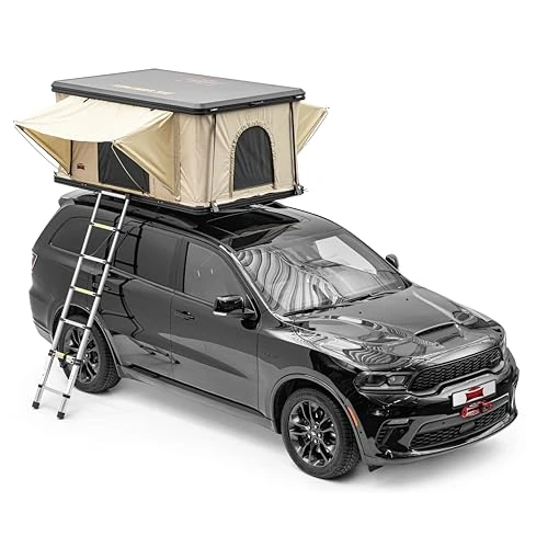 Offerta a tempo: Dragon Winch Tenda da tetto per auto 2 posti tetto rigido in alluminio completa materasso, di scala telescopica, tasche per accessori e zanzariere | impermeabile | Tenda da campeggio | Type R - 0.00% da 1399.00 € a 1399.00 €