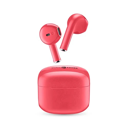 Offerta a tempo: Music Sound SWAG Auricolari Wireless a Capsula, Bluetooth, 12 Ore di Riproduzione, Auto Pairing, Controlli Touch, Case Compatto - Rosa - 45% da 19.99 € a 10.99 €