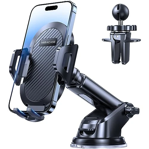 Offerta a tempo: Miracase Porta Cellulare Auto, [Livello Militare Aspirazione Affidabile] Supproto Telefono Auto Universale, Per il Cruscotto & Bocchette di Aerazione E Parabrezza Adatto a Tutti Smartphone - 8% da 13.99 € a 12.91 €