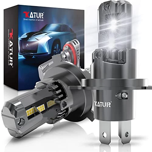 Offerta a tempo: KATUR Lampadina H4 LED Canbus 18000LM 90W 400% luminosità, 6000K bianco xeno, alta/bassa fari, Plug & Play senza polarità, sostituzione alogena 1:1 (2 pezzi) - 0.00% da 49.99 € a 49.99 €
