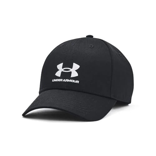 Under Armour Lockup Adj Gorra con visera y cierre ajustable, cómoda gorra deportiva para hombre, color negro/blanco