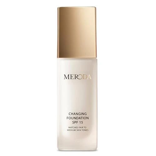 Offerta a tempo: MERODA® Changing Foundation SPF 15 [PELLE CHIARA A MEDIA] - Fondotinta Colore Cambiante - Fondotinta con Colore che Cambia per Pelle Matura - Fondotinta che Adatta il Tono della Pelle - Fondotinta - 26% da 34.95 € a 25.94 €