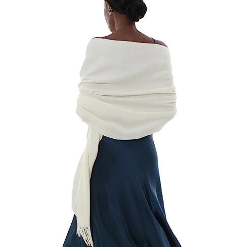 Offerta a tempo: Sciarpa Pashmina Donna Invernale Scialle Sciarpe Elegante Cerimonia Grande Stole Foulard Scialle da Abito Sera - 0.00% da 23.98 € a 23.98 €