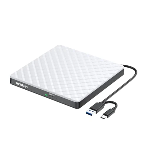 Offerta a tempo: BENEWY Lettore Masterizzatore Unità Esterna USB 3.0&Type C Lettore CD/DVD — 5% da 22,99 € a 21,84 €