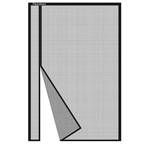 Offerta a tempo: Risareyi Apertura Laterale Zanzariera Magnetica 125x210cm, Nero Vetroresina Rete Molto Resistente, Tenda Zanzariera Porta Finestra Balcone Porte Chiusura Automatica, con Nastro Adesivo - 5% da 37.99 € a 36.08 €