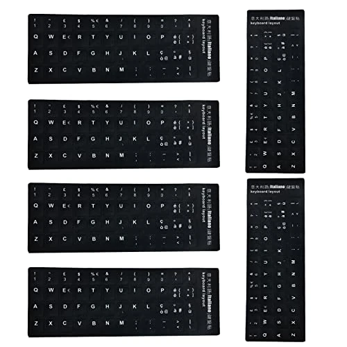 Tijdelijke aanbieding: VICZON 6 stuks toetsenbordstickerset voor omzetting in Italiaanse lay-out, toetsenbordstickers, laptoptoetsenbord voor elk standaard toetsenbord (zwart) van 7.11 € naar 7.11 € (0.00% korting)