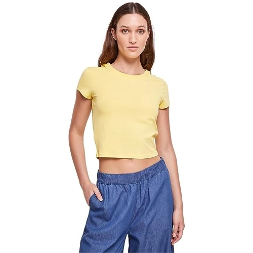 Urban Classics Dames Stretch Jersey Cropped Tee T-shirt, Vintagesun, 5XL