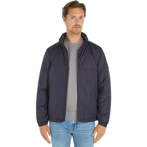 Offerta a tempo: Tommy Hilfiger Giacca da Uomo Portland Stand Collar Woven, Cielo del Deserto, L - 0.00% da 216.89 € a 216.89 €