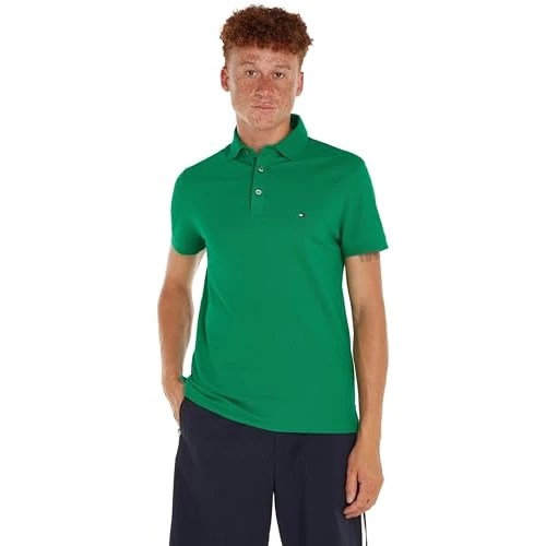 Oferta limitada: Tommy Hilfiger Polo de manga corta Hombre 1985 Slim Fit, Verde (Olympic Green), M de 79.90 EUR a 64.88 EUR (ahorro 19%)
