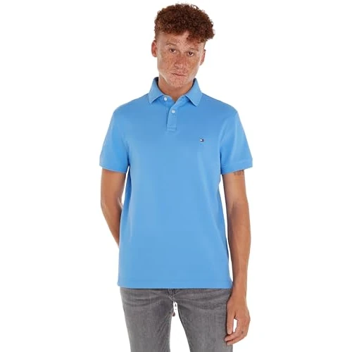Tommy Hilfiger Polo de Manga Corta Hombre 1985 Regular Fit, Azul (Blue Spell), XS