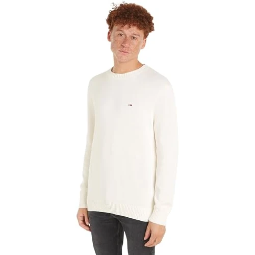 Oferta limitada: Tommy Jeans Jersey Hombre Slim Fit Crew Neck Sweater Jersey de Punto, Beige (Ancient White), 3XL de 89.90 EUR a 46.40 EUR (ahorro 48%)