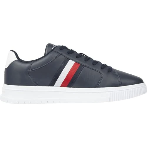 Offerta a tempo: Tommy Hilfiger Sneaker Supercup Lth Stripes Ess Fm0fm04895 Cupsole Uomo, Cielo Blu Deserto, 45 EU - 48% da 119.90 € a 62.24 €