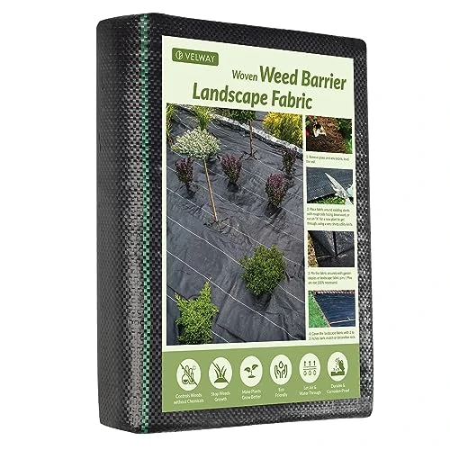Limited offer: Velway 4ft×50ft Heavy-Duty Weed Barrier Landscape Fabric - Premium Garden Ground Cover Mat Easy to Install for Outdoor Gardening Farming from 16.99 USD to 16.99 USD (save 0%)