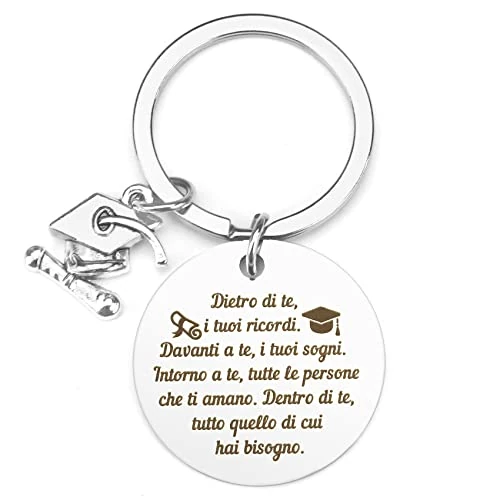 QONCV Schlüsselanhänger für Damen und Herren, Geschenke zum Abschluss, originelle Geschenke für Männer, Abschlussfeier, Geschenke für einen Bruder, Abschlussfeier Silber 36