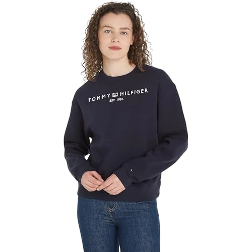 Tijdelijke aanbieding: Tommy Hilfiger Dames sweatshirt zonder capuchon, Blauw (Woestijnhemel), L van 68.99 EUR naar 68.99 EUR (korting 0%)