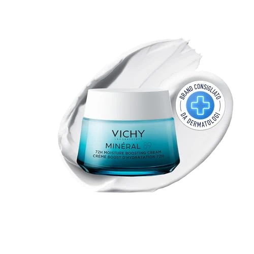 Offre limitée : Vichy, Minéral 89, Crème Jour Boost Visage, Hydratation 72H, Enrichie en Acide Hyaluronique & Squalane, Pour Tous Types de Peau, 50 ml de 15.24 EUR à 13.87 EUR (remise 9%)