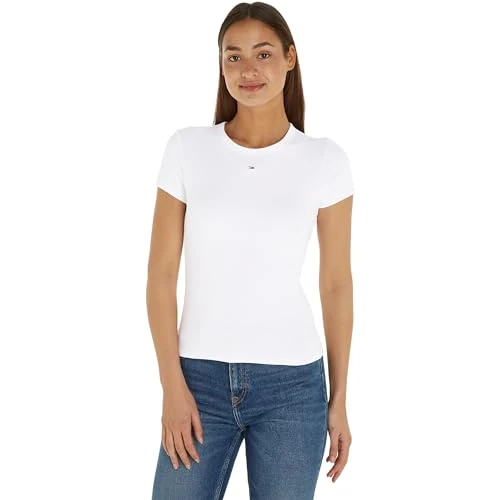 Limited offer: Tommy Jeans Women’s Short Sleeve Essential Rib Slim Fit T-Shirt from 29.99 EUR to 29.99 EUR (save 0%)