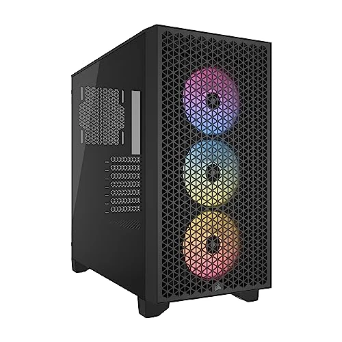 Offerta a tempo: CORSAIR 3000D RGB AIRFLOW Case per PC Mid-Tower – 3 Ventole AR120 RGB - Supporto di GPU a Tre Slot – Spazio per Alloggiare Fino a 8 Ventole da 120 mm – Design con Flusso D’aria Elevato – Nero - 4% da 114.90 € a 110.50 €