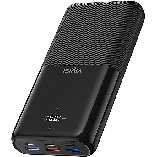 VIYISI Power Bank 30000mAh, 20W PD Externe Handyakkus Schnelles Aufladen, Powerbank USB C mit LED Display, Akkupack 4 Ausgänge und 3 Eingänge, kompatibel mit iPhone/iPad/Samsung/Huawei/Tablets, usw