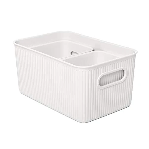 Limited-time offer: TATAY Plastic Storage Basket Baobab | Set of 3 Organizer Boxes | Integrated Handles | Compact and Versatile Design | Recycled BPA-Free Plastic | 18.7 x 27.8 x 13.3 cm, White from 9.03 £ to 9.03 £ (save 0.00%)