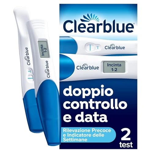 Clearblue Schwangerschaftstest Früherkennung Kombinationspaket Doppelkontrolle und Datum, 2 Tests (1 digital, 1 visuell)