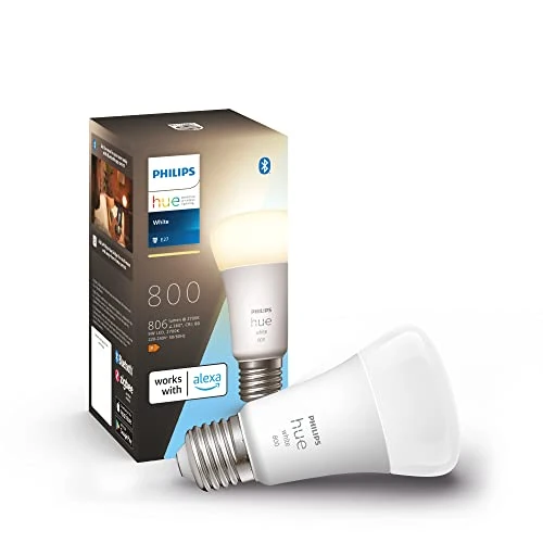 Limited-time offer: Philips Hue White A60 Smart LED Light Bulb [E27 Edison Screw] for Home Indoor Lighting with Amazon Echo and Alexa from 13.99 GBP to 13.49 GBP (save 4%)