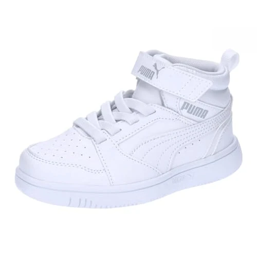 PUMA Rebound V6 Mid AC+ PS Unisex Kinder Sneaker 393832 05 weiß, Schuhgröße:33 EU