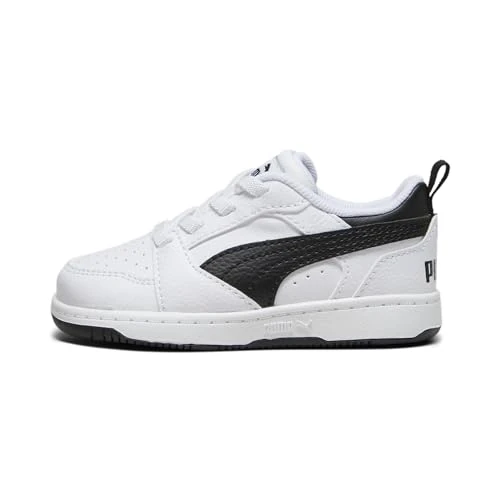 Puma Unisex Kids Puma Rebound V6 Lo Ac Inf Sneakers, Puma White-Puma Black-Puma Black, 21 EU