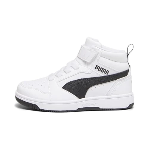 Offerta a tempo: PUMA Puma Rebound V6 Mid Ac+ Ps, Scarpe da ginnastica Unisex - Bambini e ragazzi, Puma White Puma Black, 31 EU - 12% da 38.39 € a 33.89 €