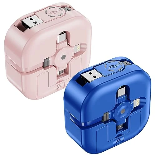 Offerta a tempo: ASICEN Cavo di Ricarica Retrattile 3 in 1, [1,2M 4,5A] Multiplo USB Con Lightning/Tipo C/Micro USB per iPhone, Samsung Galaxy, Pixel, PS, LG, Tablet - 2 Pezzi - 42% da 14.59 € a 8.40 €