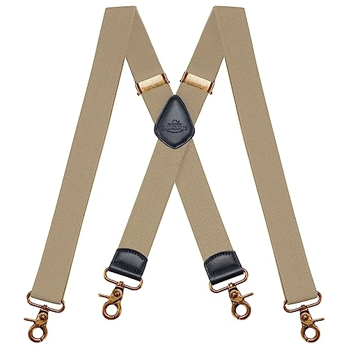 Limited-time offer: Dresime Mens Braces for Trousers with Strong 4 Hook-Clips, Vintage Suspenders Braces for Men & Women Heavy Duty Elastic Adjustable X Shape from 13.99 GBP to 13.99 GBP (save 0%)