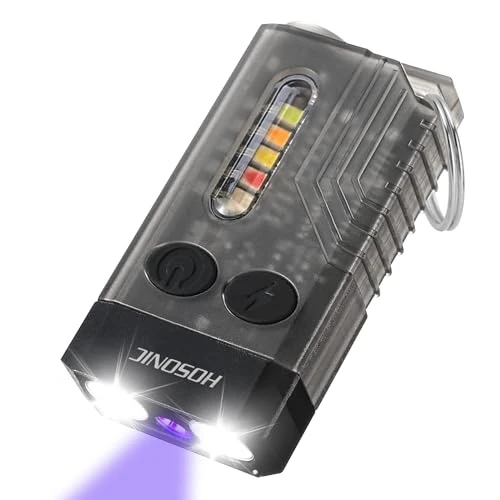 Offerta a tempo: HOSONIC E9 Mini Torcia LED Potente 1000 Lumen, Piccola Torce Portachiavi con 365nm UV e Luce Colorata, 12 Modalità Ricaricabile USB Flashlight, Magnetica, IPX4 Impermeabile - 40% da 19.99 € a 11.99 €