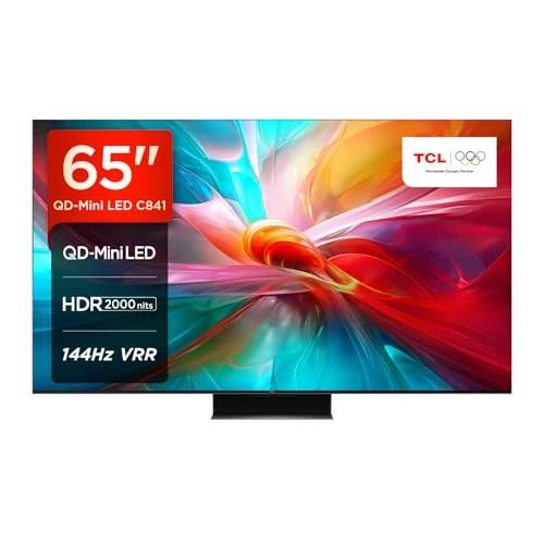Offerta a tempo: TCL 65C841, TV Mini LED 65”, pannello QLED 144Hz, 4K Ultra HD, Google TV (Dolby Vision & Atmos, audio Onkyo 2.1, Controllo vocale hands-free, compatibile con Google Assistant & Alexa) - 52% da 1250.28 € a 599.90 €