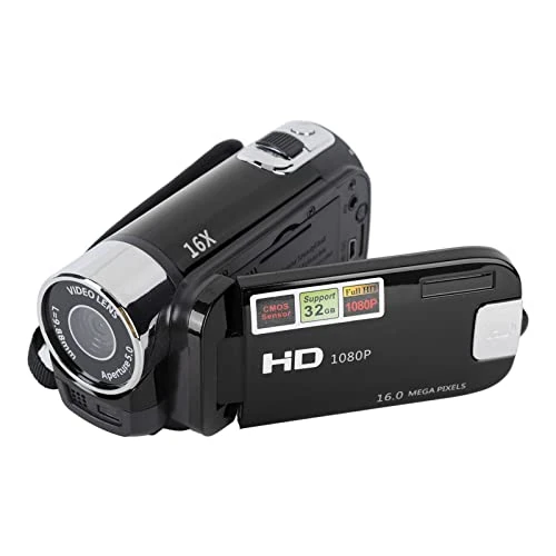 Offre limitee: Caméra Vidéo Caméscope, 1080P 16MP DV Caméra Portable, Écran Rotatif TFT 2.7in Zoom Numérique 16x Caméra Vidéo avec Câble USB pour Famille, Voyage (Noir) de 49.99 EUR a 38.86 EUR (economie 22%)