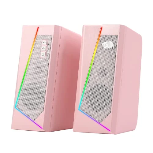 Offerta a tempo: Redragon GS520 Altoparlanti da scrivania RGB, altoparlante stereo a 2.0 canali per computer con 6 modalità LED colorati, suono migliorato e controllo del volume di facile accesso, alimentato da USB - 30% da 33.99 € a 23.91 €